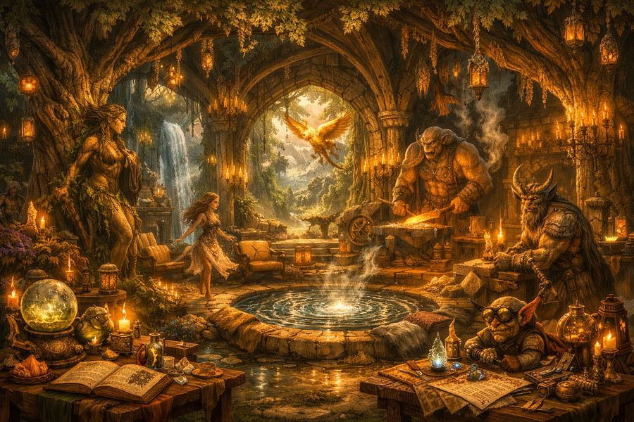 The Old World and the Wilds common room